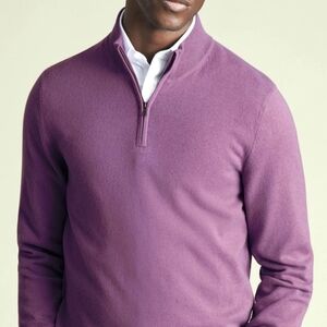 Charles Tyrwhitt Men's Zip-Up Sweater in Lavender